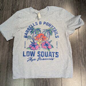 Barbells And Ponytails Crop "Beach" Short sleeve T-Shirt Sz XS